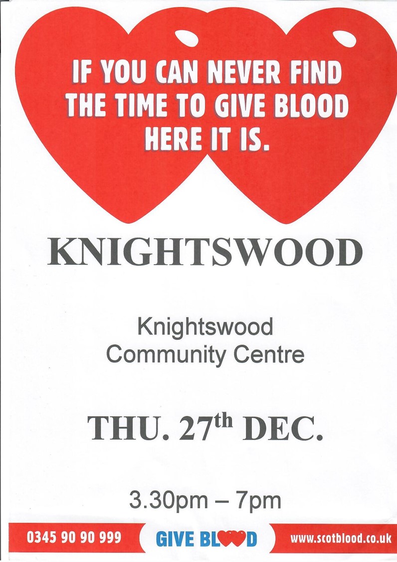 Knightswood Community Centre Give Blood