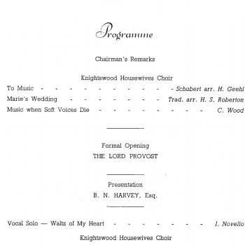 Formal 1970 Opening Programme